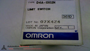 OMRON D4A-1302N LIMIT SWITCH TYPE A300 TYPE,4.4X.6P AND 13, NEW