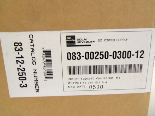 SOLA/HEVI-DUTY 83-12-250-3 NEW IN BOX