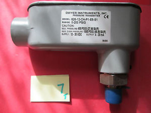 NEW IN BOX DWYER PRESSURE TRANSMITTER 626-12-CH-P1-E5-S1 0-200 PSIG (H3-3)