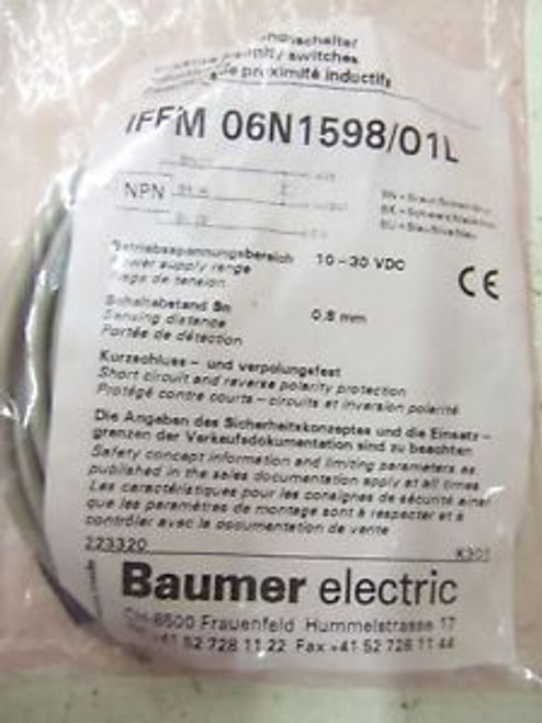 BAUMER ELECTRIC IFFM 06N1598/O1L NEW IN BAG