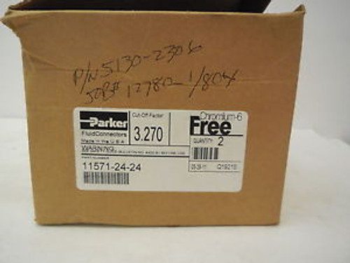 2 NEW PARKER 11571-24-24 HOSE FITTING 115712424