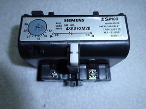 Siemens 48ASF3M20 ESP100 Solid State Overload Relay Class 20 3 Phase 13-27 FLA