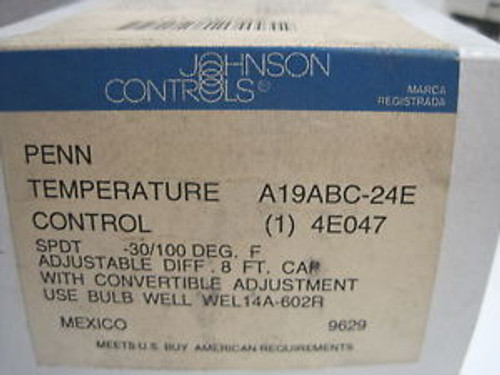 New Johnson Controls A19ABC-24E Temperature Switch A19ABC24E