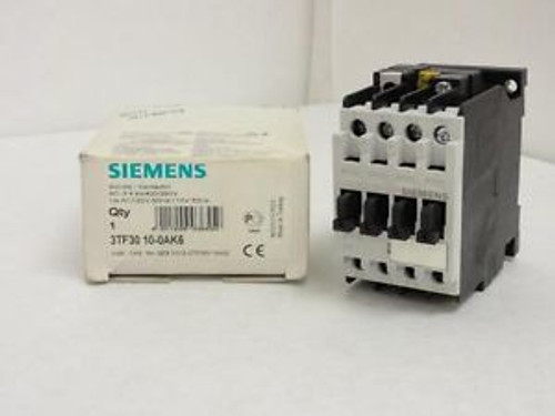 144926 New In Box Siemens 3TF30 10-OAK6 Contactor 9A 3P 600VAC Coil: 120@60H
