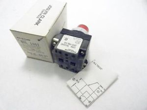 135616 New In Box Joslyn Clark 100T-PBLT1R Pushbutton Switch Red 120V