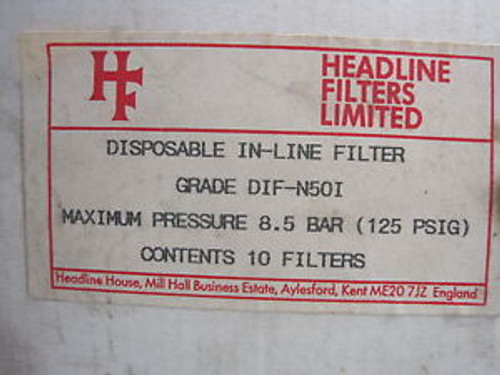 10 NEW HEADLINE FILTERS DIF-N50I FILTERS DIFN50I
