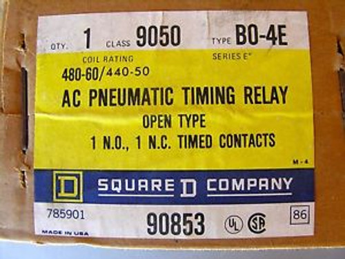 Square D 9050-B04E Series E 90853 Pneumatic Timing Relay - Factory Sealed - New