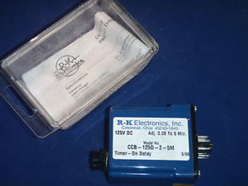 RK Electronics CCB-125D-2-5M Time Delay Relay DPDT 8 PIN .05-5MIN On Delay