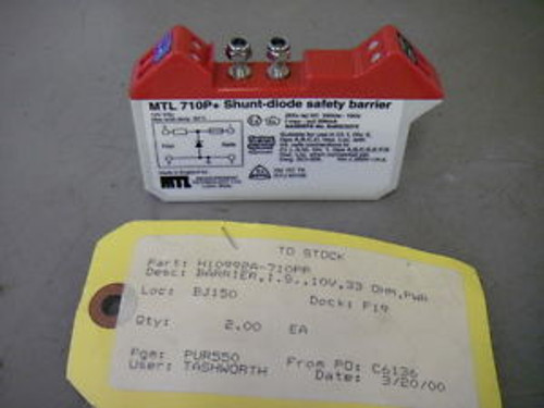 Measurement Technology MTL710P+ Shunt Diode Safety Barrier 10V 33 Ohm0