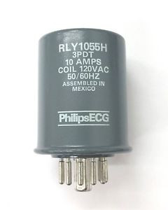NEW Philips ECG RLY1055H 120 Volt AC Coil 3PDT 11 Pin Hermetically Sealed Relay