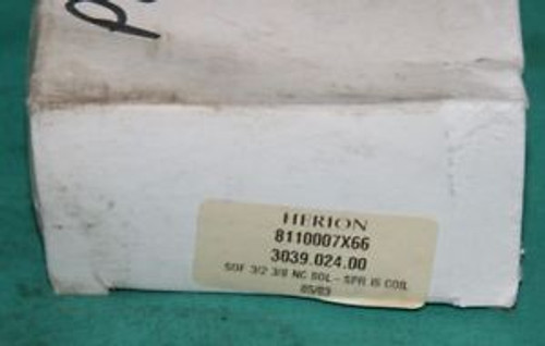 Herion 8110007X66 solenoid soft seal valve 3039.024 3/8
