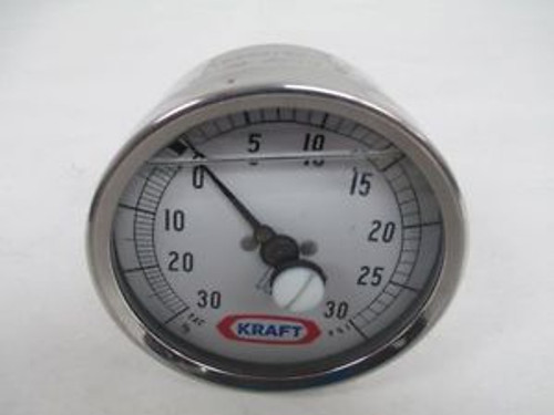 NEW SPRINKMAN 3S-M-2U-GF-BK-SS STAINLESS PRESSURE GAUGE -30IN-HG 30PSI D215839