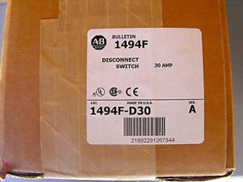 Allen-Bradley 1494F-D30 Series A 30A Disconnect Switch - New in Box