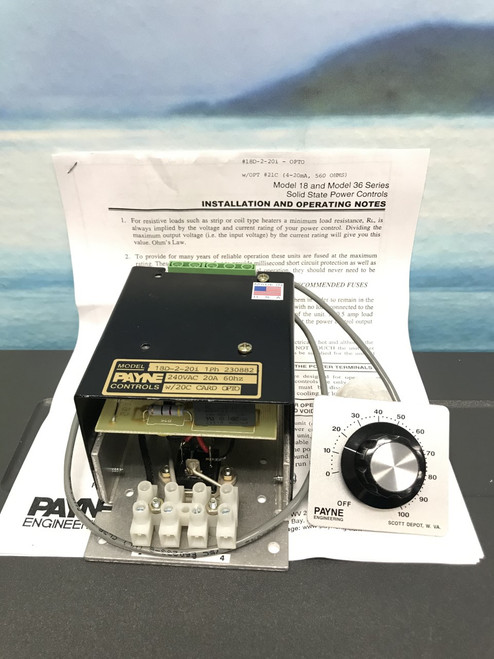 NEW PAYNE 18D-2-20i 1PH 230882 POWER CONTROLLER  Missing Card OPIO