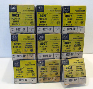 NOS Allen Bradley 802T-DP Plug-in Limit Switch Top Push Roller Ser F 802TDP