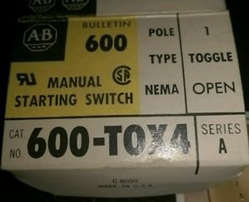 Allen Bradley manual starting switch 600-TOX4 toggle open