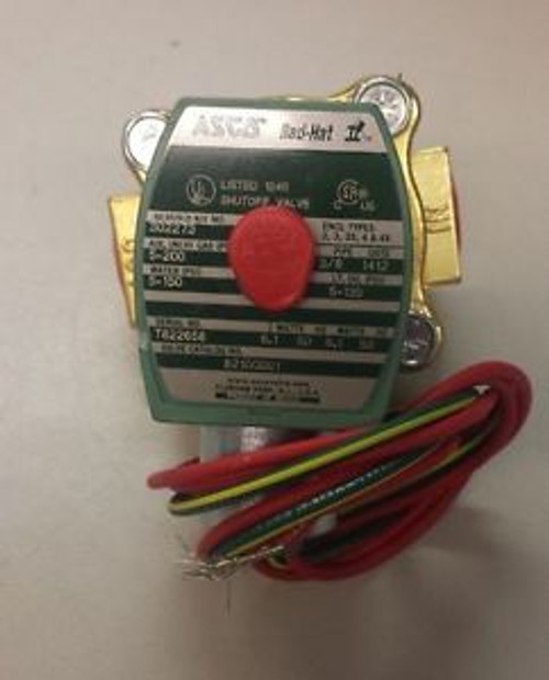 NEW ASCO RED HAT II 2 WAY 3/8 SOLENOID VALVE 8210G001 Box 3A