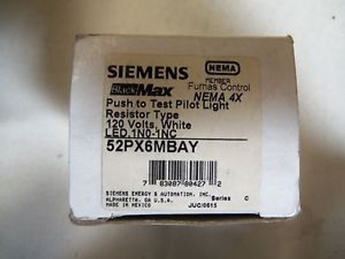 SIEMENS PUSH TO TEST PILOT LIGHT 52PX6MBAY NEW IN BOX