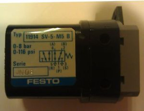 Festo 5 Port 2 Way Valve SV-5-M5 B 11914 0-8 bar 0-116 psi