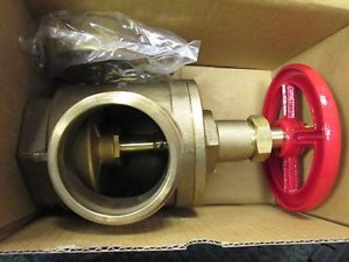 B.H. Fire Hose Angle Valve A97 Size 2-1/2 Male NST Female NPT With Covers