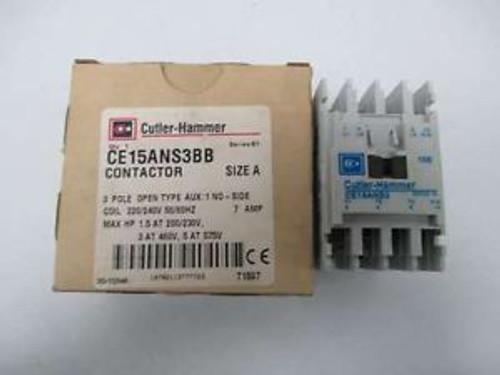 NEW CUTLER HAMMER CE15ANS3BB 240V-AC 5HP 7A AMP CONTACTOR D379087