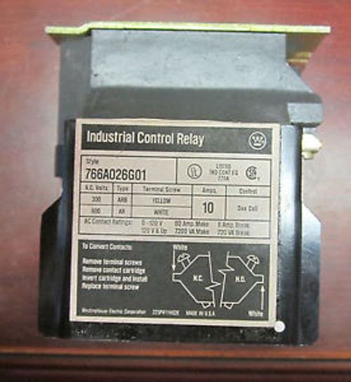 Westinghouse AR/ARB 6A Style 766A026G01 Industrial Control 6 Pole Relay