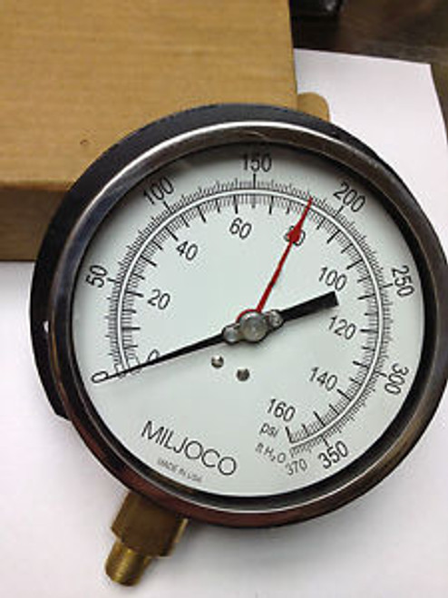 MILJOCO P4509LX06F-R Pressure Gauge 0-160 psi 0-370 ft Connect Sz 1/4 NPT