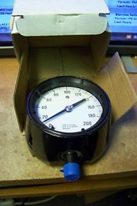 NEW ASHCROFT DURAGAUGE GAUGE 4-1/2 FACE 45-1279-88-04L-200#  0-200 PSI