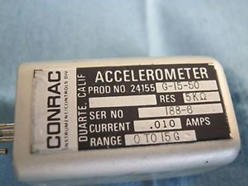 Conrac Instruments: 24155 G-15 Accelerometer.  0 To +15G  5000? .010A.  &lt