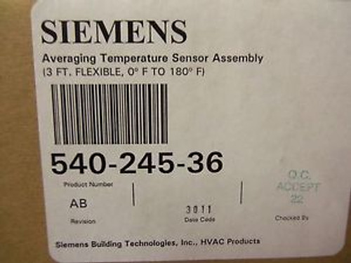 SIEMENS TEMPERATURE SENSOR 540-245-36 NEW IN BOX