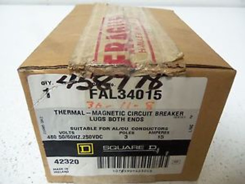 SQUARE D FAL34015 CIRCUIT BREAKER 15A NEW IN BOX