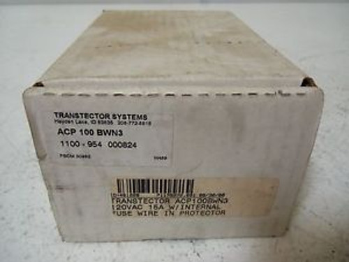 TRANSTECTOR SYSTEMS ACP 100 BWN3 SURGE SURPRESSOR NEW IN BOX