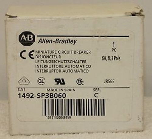 Allen Bradley 1492-SP3B060 1492SP3B060 6A Miniature Circuit Breaker NEW IN BOX