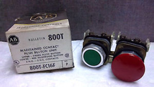 ALLEN BRADLEY RED/GREEN PUSHBUTTON 800T-FC16F SER. P NEW 800TFC16F