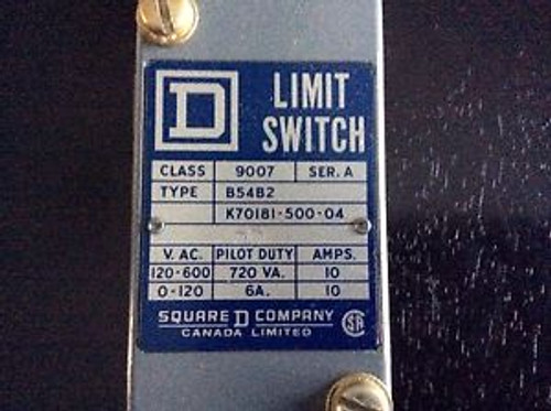 Sq-d limit switch  #b54b2 class 9007   30day warranty