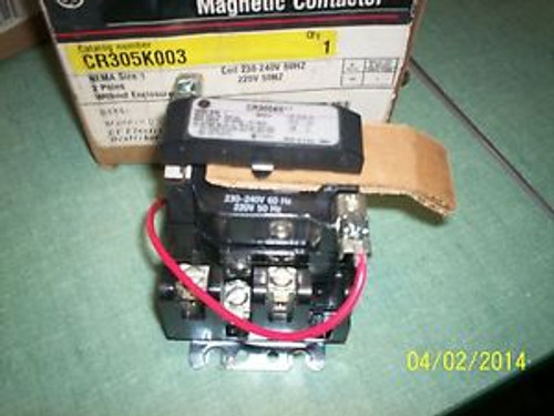 NEW GENERAL ELECTRIC CR305KO STARTER CR305K0 1 PH MAX AMPS 30 OPEN-27 ENCL NEMA1