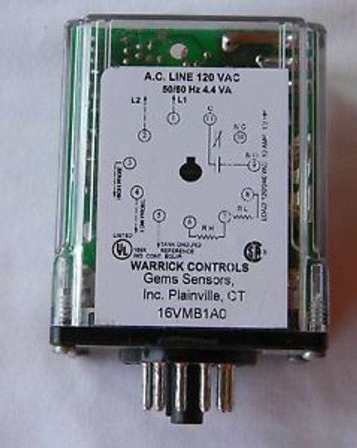 WARRICK CONTROLS 16VMB1A0 120V CONTROL RELAY LIQUID LEVEL SOLID STATE