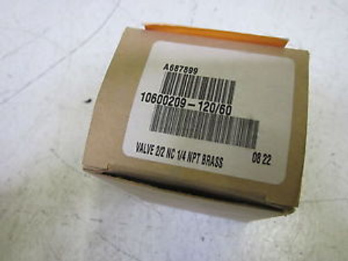 ASCO 10600209 BRASS VALVE 1/4 24V NEW IN A BOX