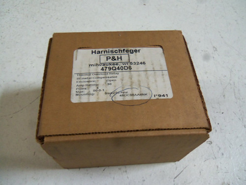 HARNISCHFEGER P&H 479Q40D6 OVERLOAD RELAY NEW NO BOX