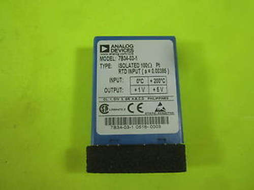 Analog Devices RTD Input Isolated 100 ohm pt. -- 7B34-03-1 -- New