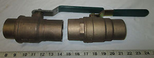 Lot of 2 large Brass Ball Valves with 2 Sweat Connections