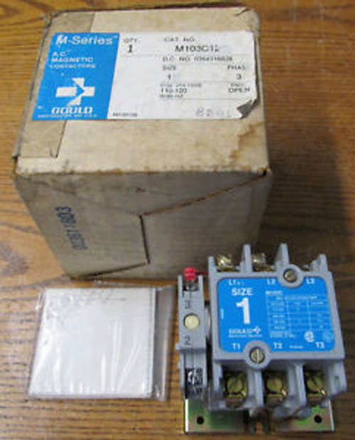 NEW NOS Gould M103C12 A/C Magnetic Contactor Size 1 3 Phase 110-120V 50-60Hz
