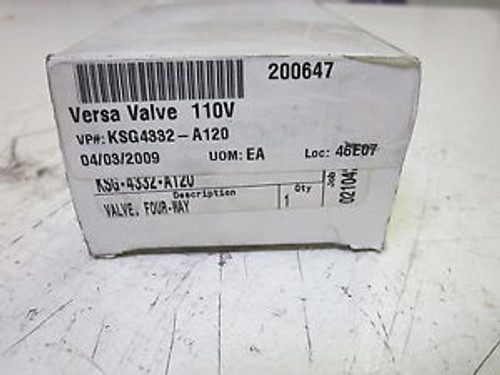 VERSA KSG-4332-A120 VALVE 4-WAY 110VNEW IN A BOX