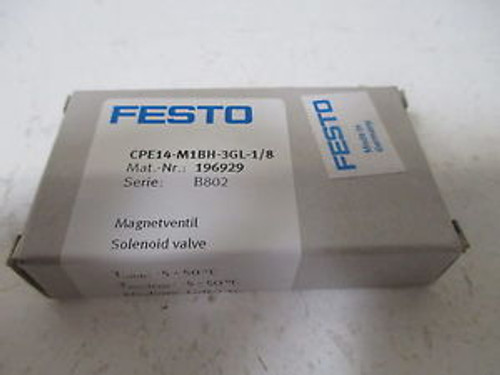 FESTO CPE14-M1BH-3GL-1/8 SOLENOID VALVE NEW IN A BOX