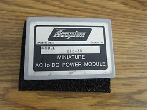 Acopian Model: D12-30 Miniature AC to DC Power Supply Module.  Unused Old Stock&lt