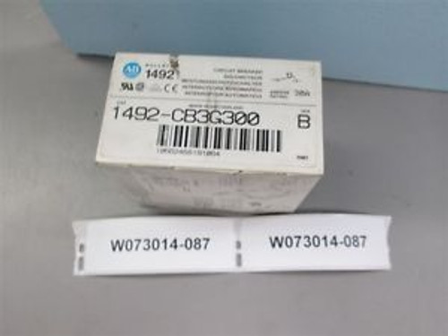 New Allen Bradley 1492-CB3G300 Ser B Circuit Breaker 30a Old Stock