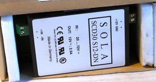 SOLA SCD30S12-DN 30W DIN RAIL POWER POWER SUPPLY DC TO DC CONVERTER - NEW
