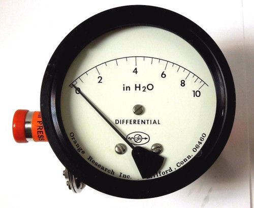 Orange Research Inc. Diff. Pressure Gauge 1831Dg-1C-4.5B 0-10 In H2O 1/4" <163T4