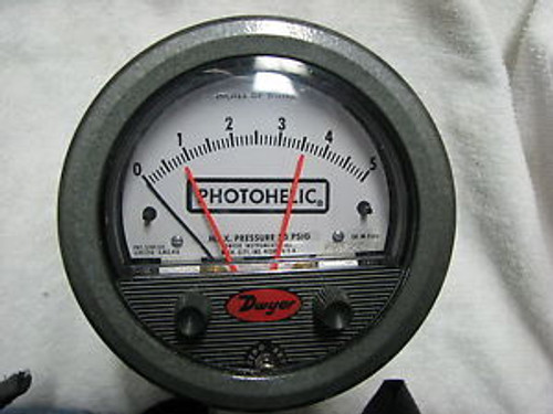 NEW OLD STOCK DWYER A3005 PHOTOHELIC GAUGE 20 Hg to 25 psig- NEW SERIES A3000