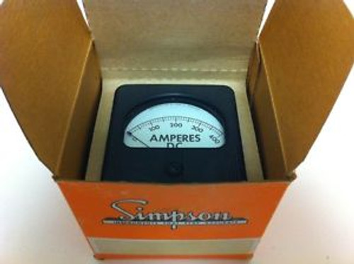 NOS SIMPSON 0-400 DC PANEL AMMETER AMP METER M-10485-6 FS=50 MV